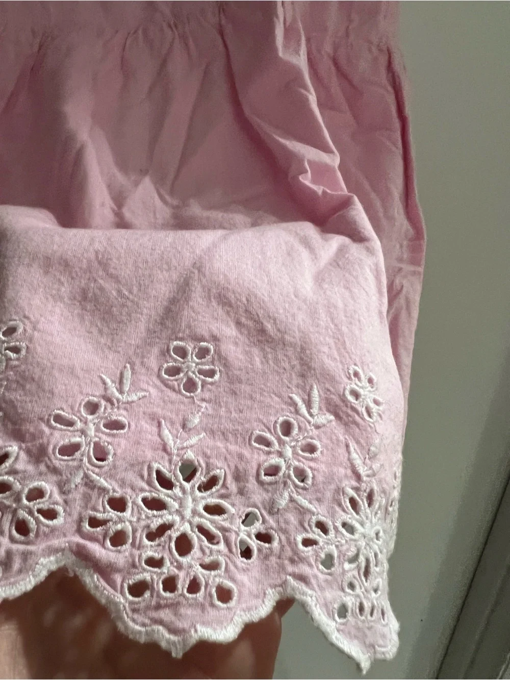 GAP Light Pink Eyelet Hem Collared Dress